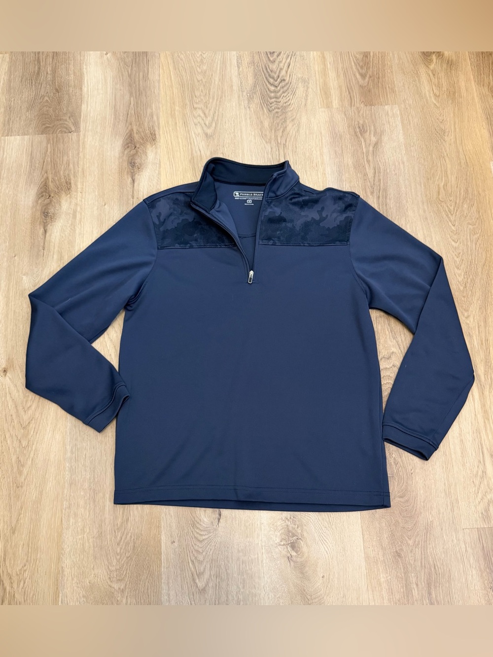 Pebble Beach Dry-Luxe Performance Quarter Zip Navy Pullover